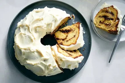 Cinnamon Roll Bundt Cake With Cream Cheese Frosting