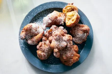 Spiced Apple Fritters With Hot Honey