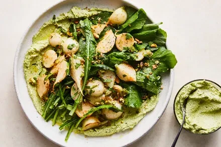 Turnips With Whipped Pistachio Feta – A Savory, Creamy Salad