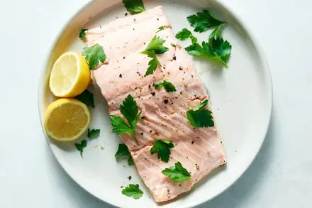 Microwave-Poached Salmon with Saltwater